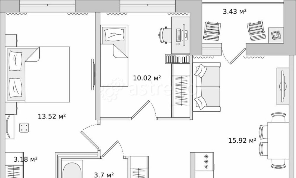 2-комн. квартира, 57.71 м2, 11/17 эт. Санкт-Петербург - изображение 7