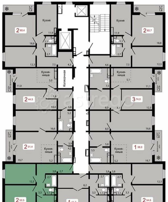 2-комн. квартира, 53.5 м2, 4/17 эт. Красноярск - изображение 8