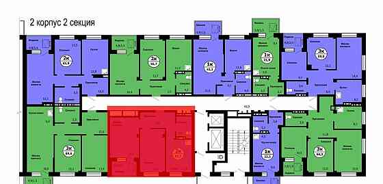 2-комн. квартира, 57.7 м2, 3/19 эт. Красноярск