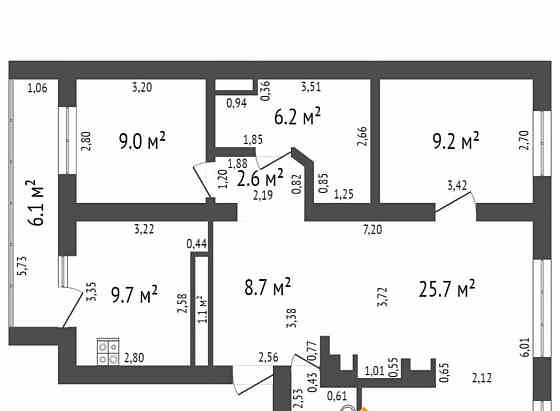 4-комн. квартира, 77.1 м2, 5/5 эт. Нефтекамск