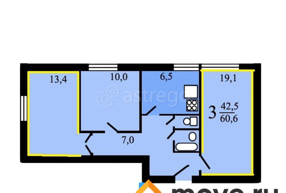 Комната, 32.5 м2, 12/12 эт. Москва - изображение 6