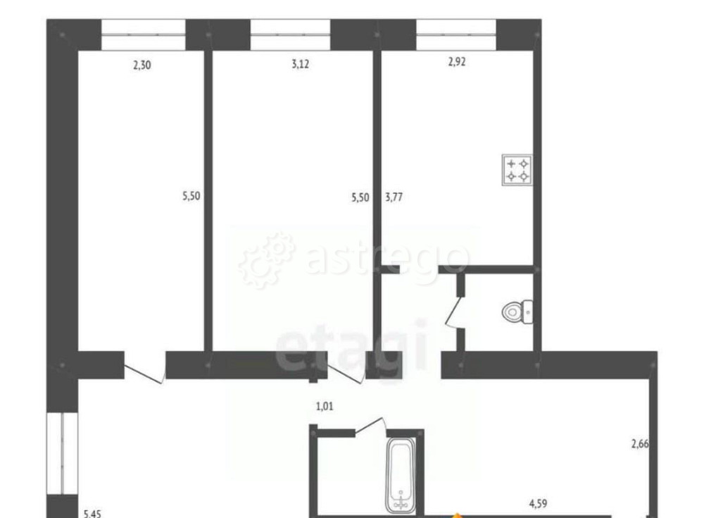 3-комн. квартира, 85.5 м2, 3/4 эт. Белогорск - изображение 3