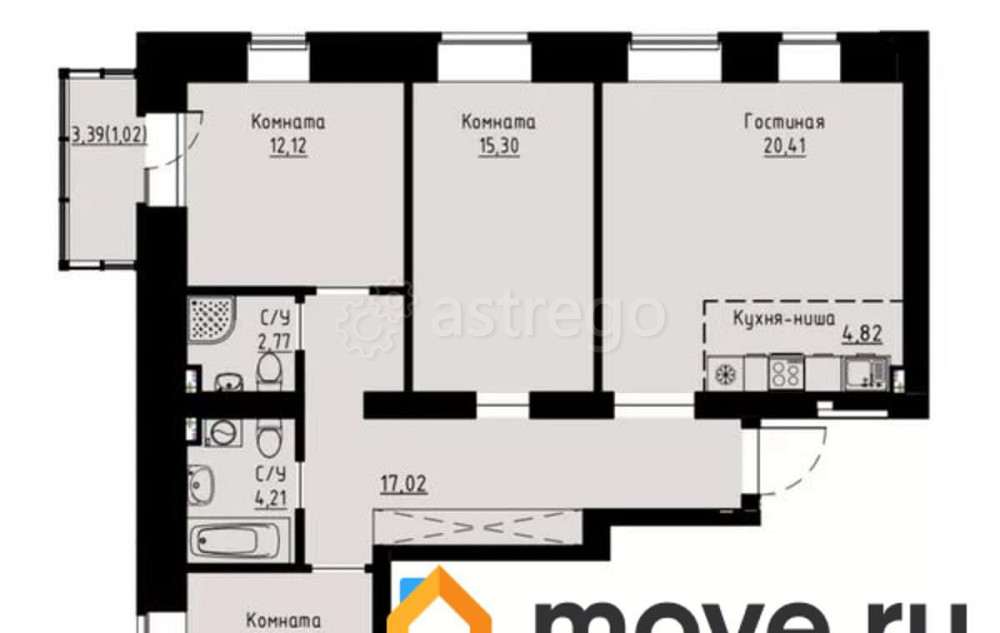 4-комн. квартира, 93.6 м2, 5/8 эт. Красноярск - изображение 1