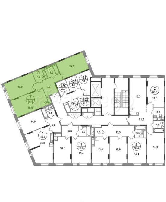 2-комн. квартира, 66 м2, 5/17 эт. Москва - изображение 4