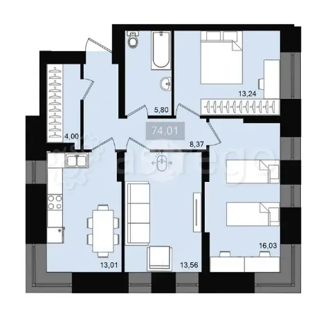Продам 3-комн. квартиру, 74.6 м2, 5/20 этаж Красноярск - изображение 1