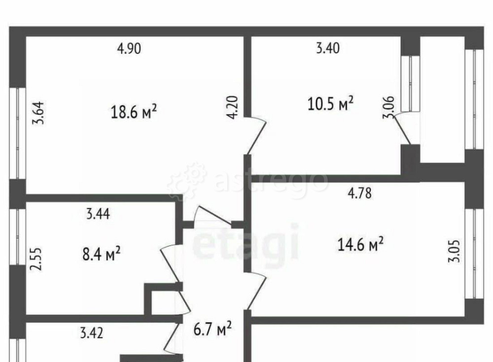 4-комн. квартира, 69.2 м2, 7/9 эт. Люберцы - изображение 7