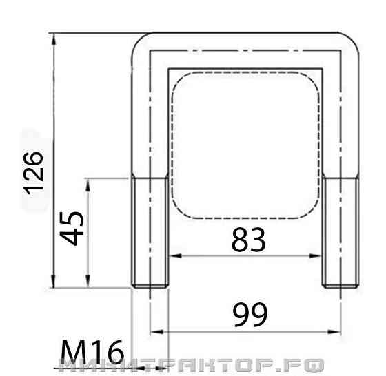 Скоба П-образная (Стремянка) М16 99х126 для Почвофрезы 1GQN-180/220 Новосибирск