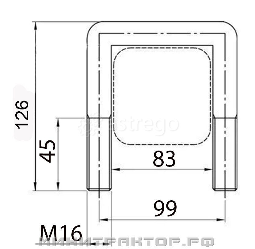 Скоба П-образная (Стремянка) М16 99х126 для Почвофрезы 1GQN-180/220 Новосибирск - изображение 1