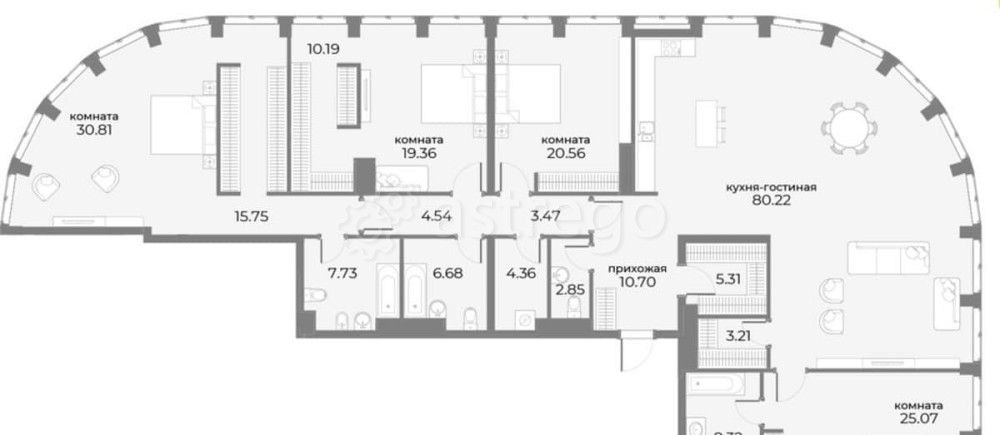 4-комн. квартира, 265.8 м2, 18/20 эт. Москва - изображение 1