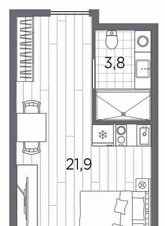 1-комн. апарт-ы, 25.7 м2, 2/13 эт. Санкт-Петербург
