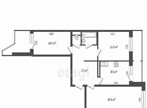 3-комн. квартира, 64.4 м2, 4/9 эт. Архангельск