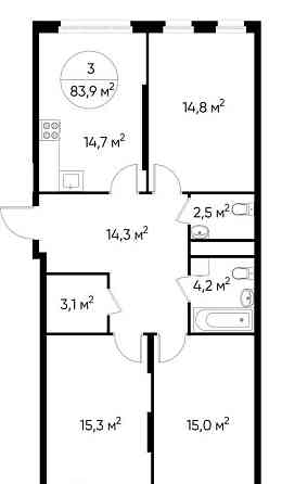 3-комн. квартира, 83 м2, 5/17 эт. Москва