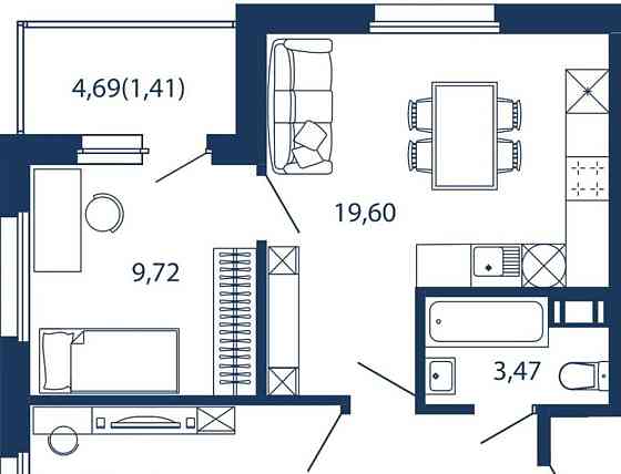 3-комн. квартира, 54.81 м2, 5/5 эт. Санкт-Петербург