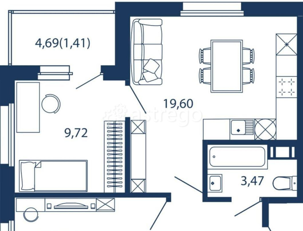 3-комн. квартира, 54.81 м2, 5/5 эт. Санкт-Петербург - изображение 1