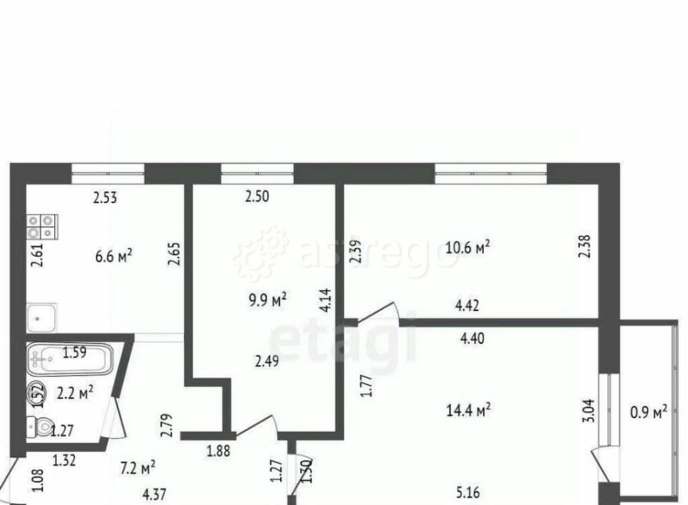 3-комн. квартира, 50.9 м2, 3/5 эт. Стерлитамак - изображение 4