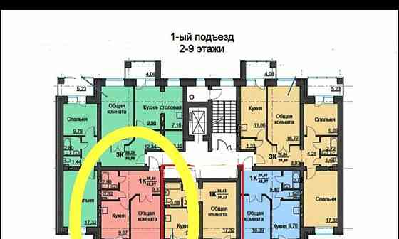 1-комн. квартира, 42 м2, 5/10 эт. Сосновоборск