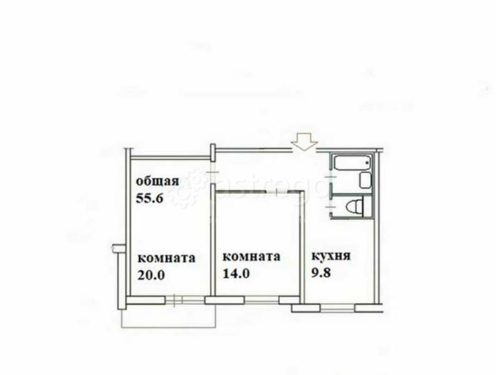 2-комн. квартира, 55.6 м2, 5/9 эт. Москва - изображение 4