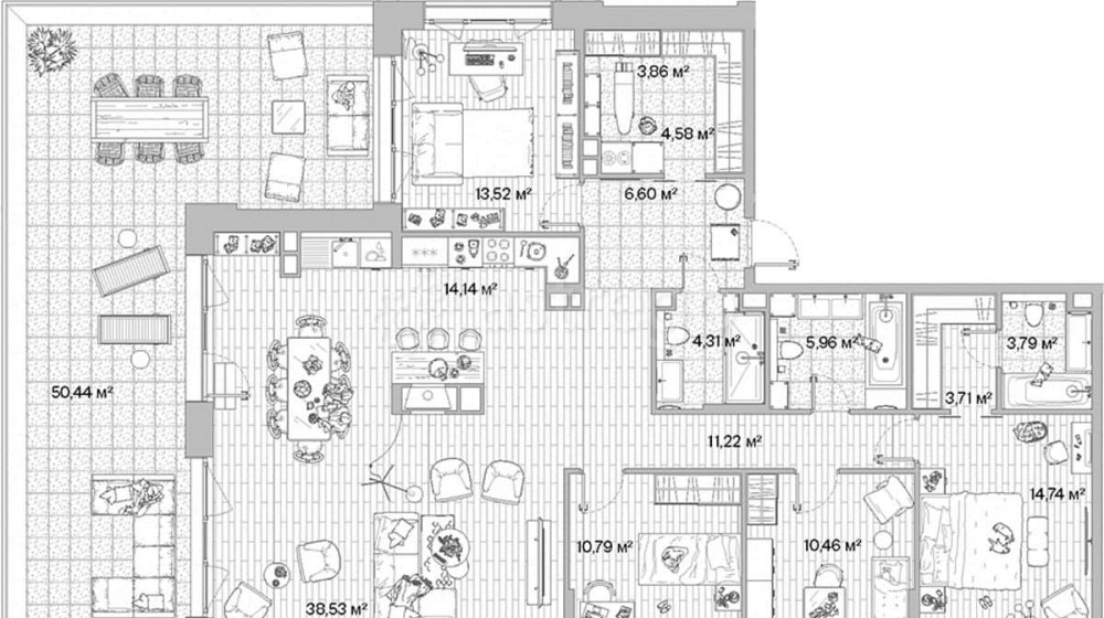 4-комн. квартира, 161.34 м2, 6/6 эт. Москва - изображение 2
