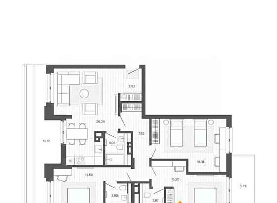 4-комн. квартира, 119.93 м2, 8/9 эт. Барнаул