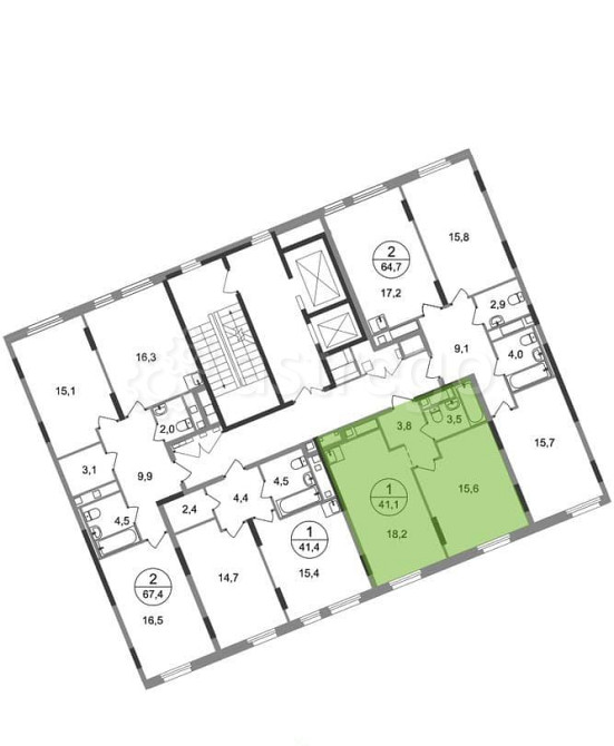 1-комн. квартира, 41 м2, 15/17 эт. Москва - изображение 3