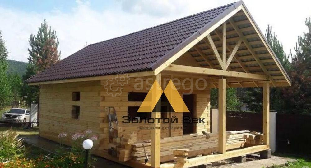 Строительство бани 6х6 с террасой из бруса 18х18 на ленточном фундаменте Красноярск - изображение 1