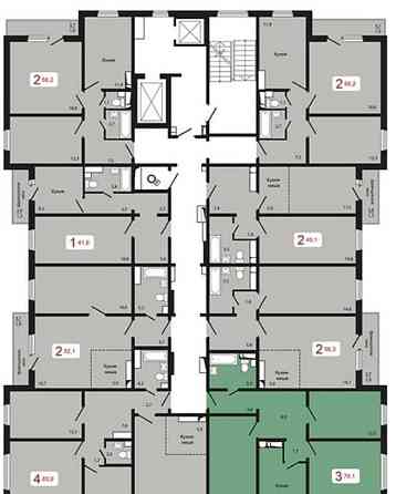 3-комн. квартира, 78.1 м2, 17/17 эт. Красноярск