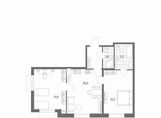 2-комн. квартира, 66.9 м2, 12/13 эт. Санкт-Петербург
