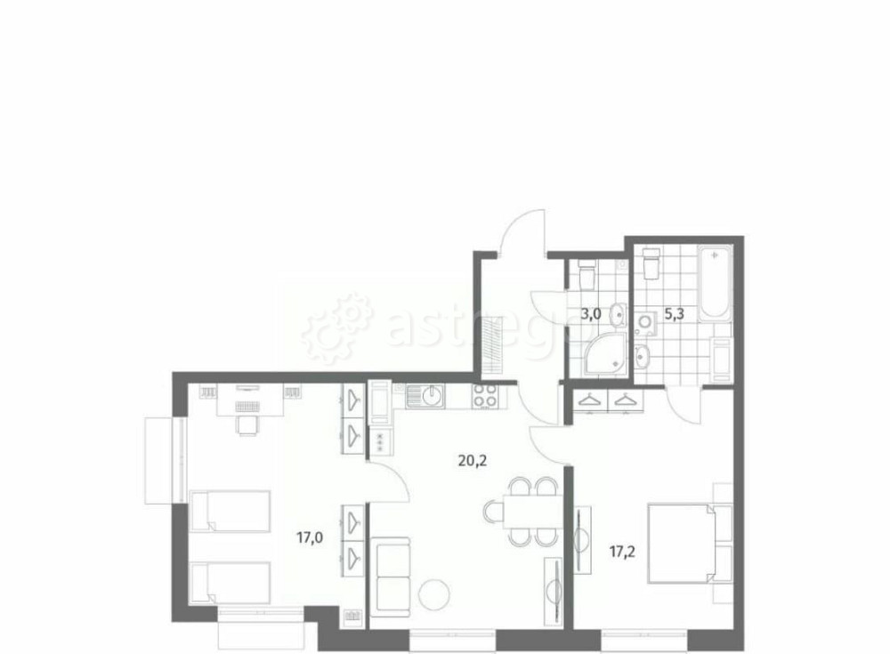 2-комн. квартира, 66.9 м2, 12/13 эт. Санкт-Петербург - изображение 5