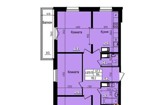4-комн. квартира, 110.2 м2, 9/23 эт. Санкт-Петербург