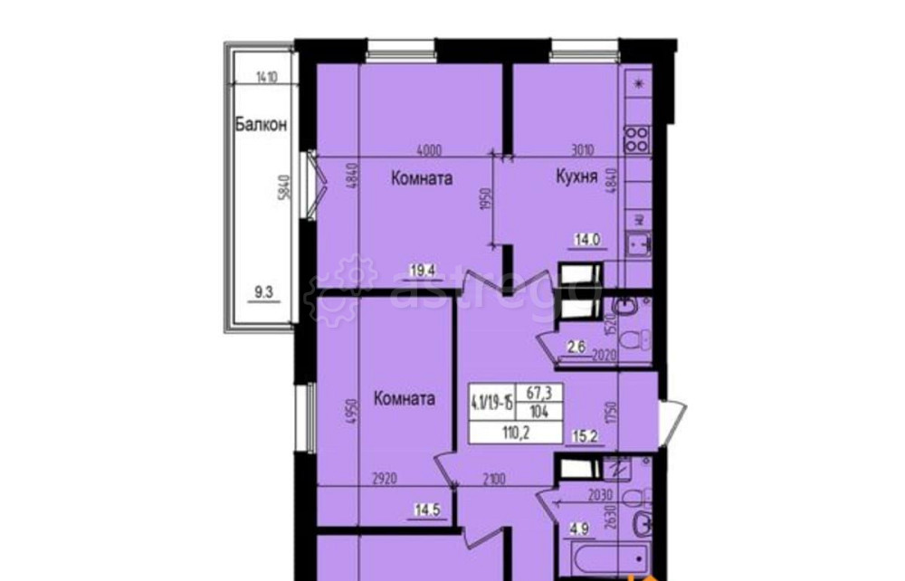 4-комн. квартира, 110.2 м2, 9/23 эт. Санкт-Петербург - изображение 1