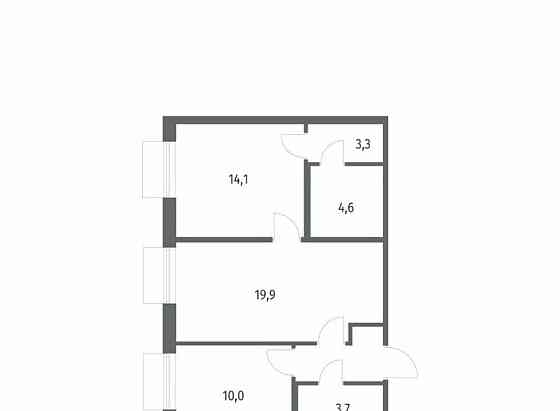 2-комн. квартира, 59.3 м2, 3/12 эт. Санкт-Петербург