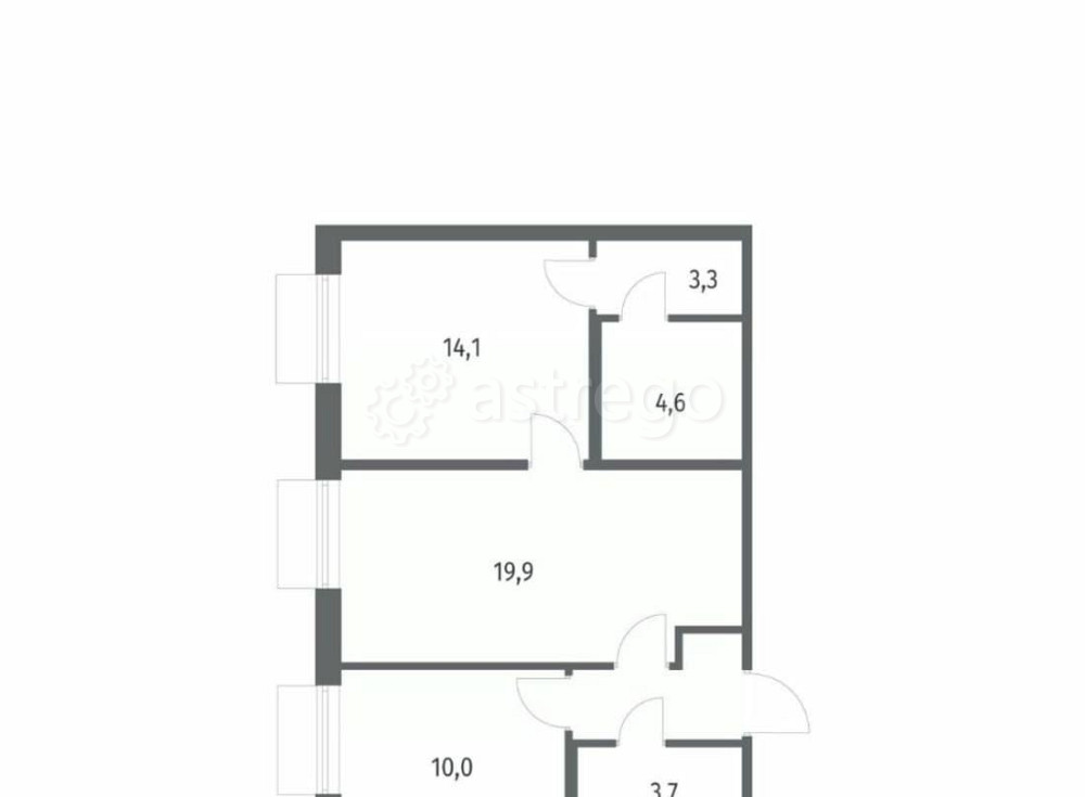 2-комн. квартира, 59.3 м2, 3/12 эт. Санкт-Петербург - изображение 1
