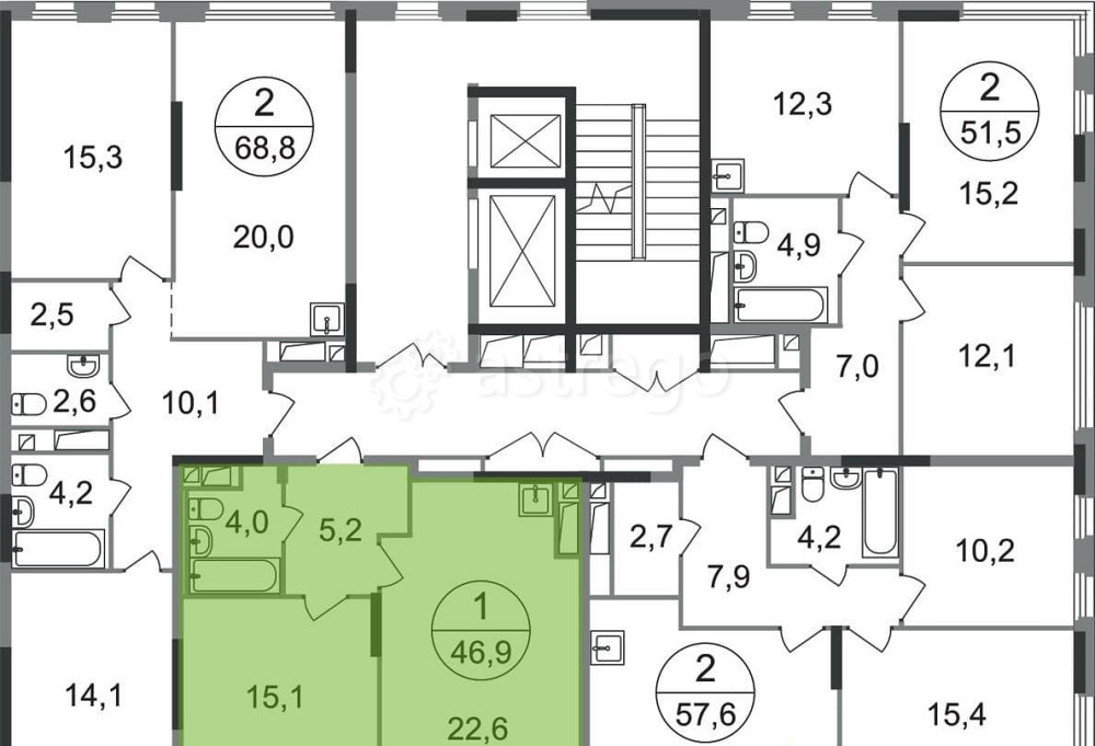 1-комн. квартира, 46 м2, 9/17 эт. Москва - изображение 5