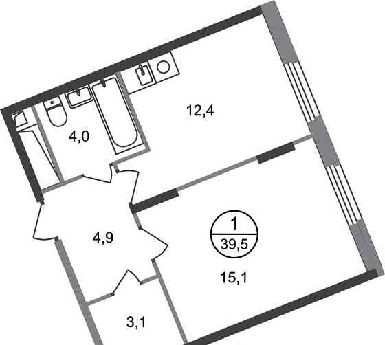 1-комн. квартира, 39 м2, 17/17 эт. Москва