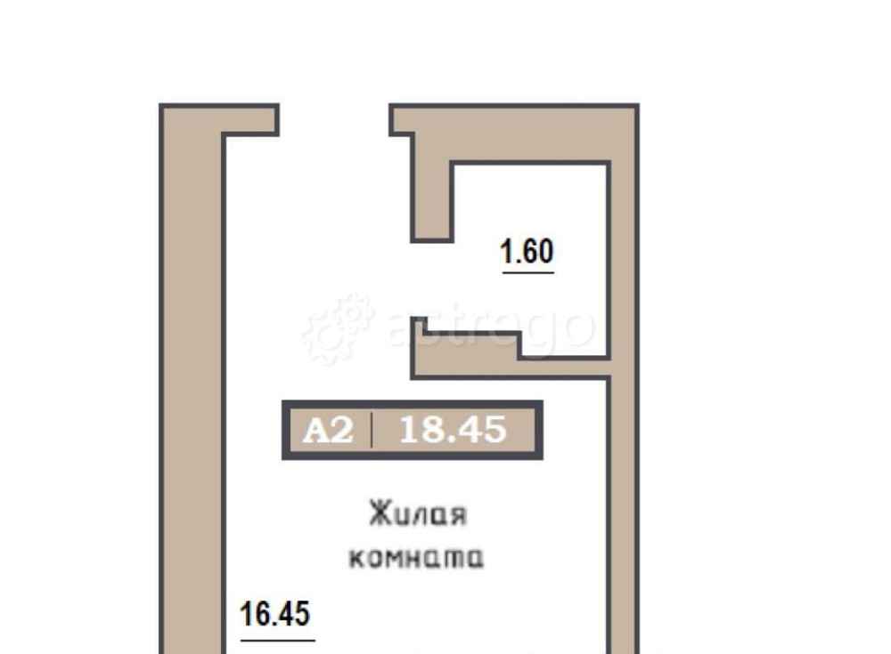 Студия, 18.45 м2, 8/9 эт. Красноярск - изображение 1