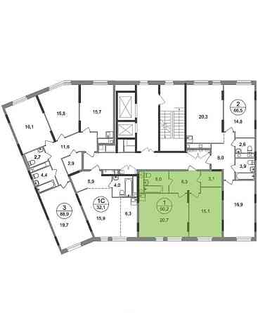 1-комн. квартира, 50 м2, 7/17 эт. Москва