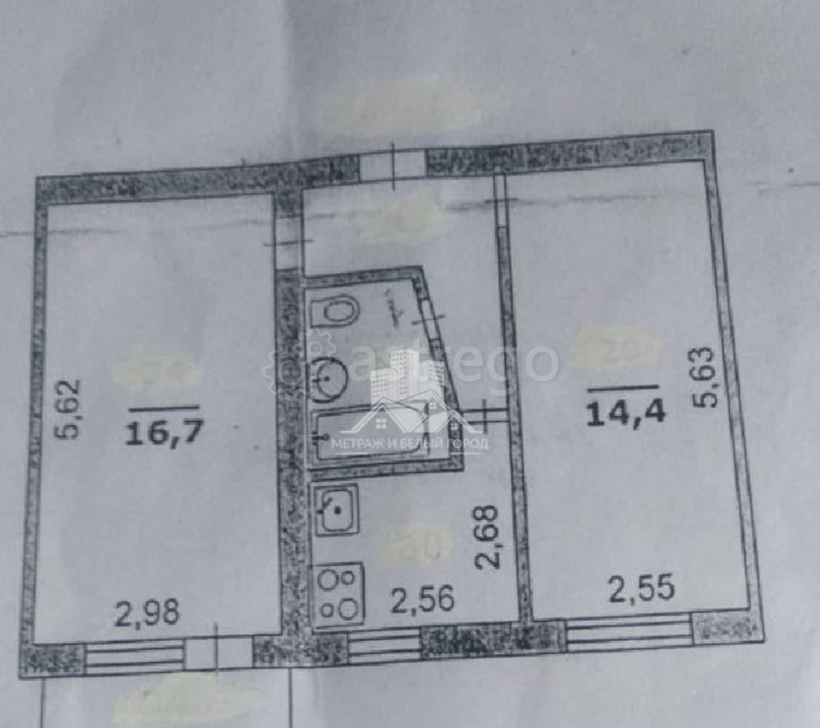 2-комн. квартира, 44 м2, 4/5 эт. Белгород - изображение 6