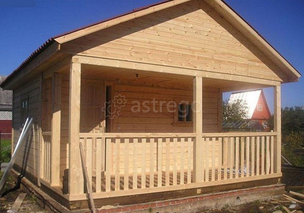 Строительство бани под ключ 4х6 м с террасой, крыша ондулин Санкт-Петербург - изображение 1