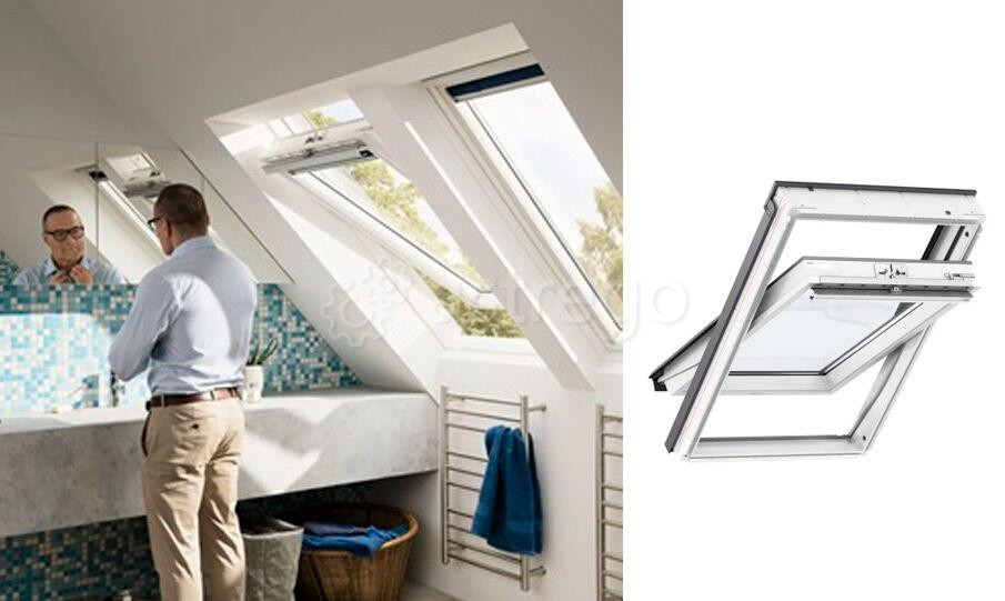 Пластиковое мансардное окно VELUX WhiteLine Дизайн модель GLU 0061 с двухкамерным стеклопакетом Симферополь - изображение 1