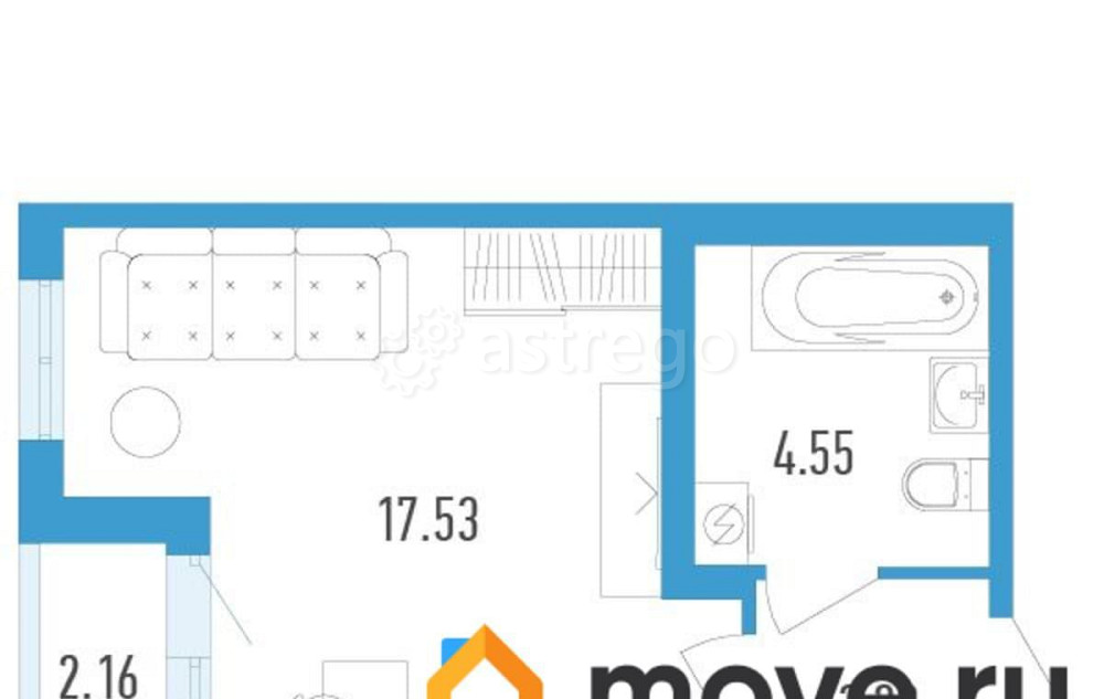 Студия, 26.36 м2, 2/12 эт. Санкт-Петербург - изображение 1
