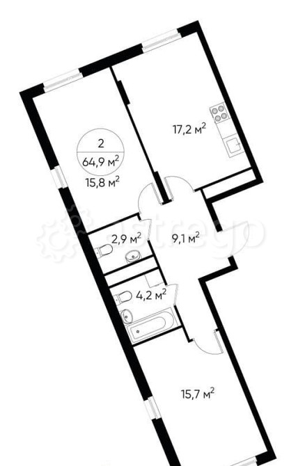 2-комн. квартира, 64 м2, 14/17 эт. Москва - изображение 1