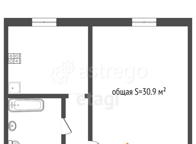 1-комн. квартира, 32.2 м2, 1/11 эт. Бийск - изображение 4
