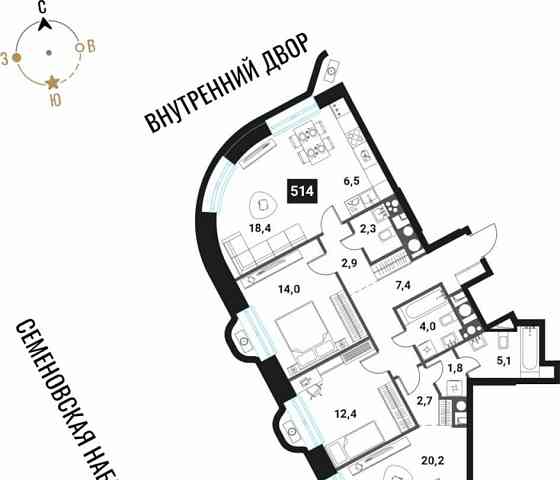 4-комн. квартира, 97.7 м2, 27/28 эт. Москва