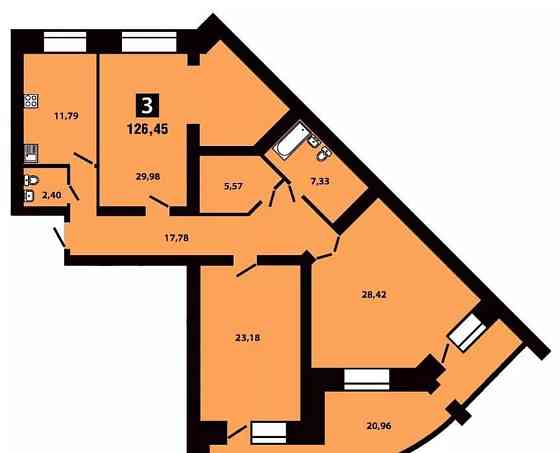 3-комн. квартира, 136.3 м2, 6/10 эт. Красноярск