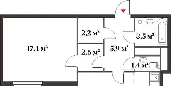 2-комн. квартира, 51.3 м2, 3/6 эт. Красногорск