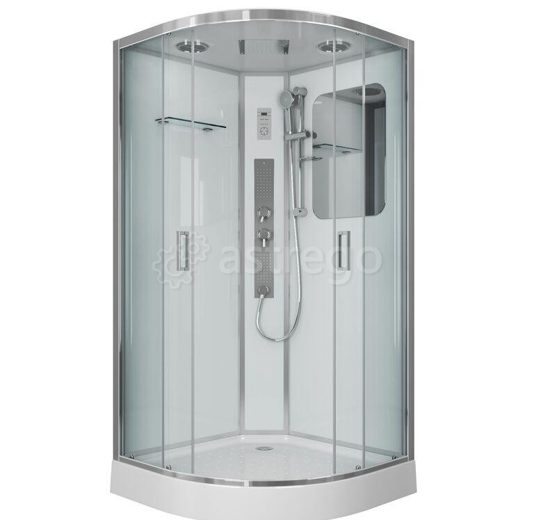 Душевая кабина NG- 6002-01G 1000х1000х2100 низкий поддон 16 см стекло ПРОЗРАЧНОЕ 4 места Niagara Москва - изображение 1