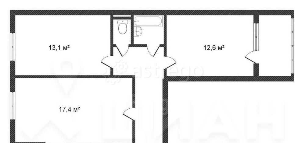 3-комн. квартира, 71 м2, 7/9 эт. Северодвинск - изображение 3