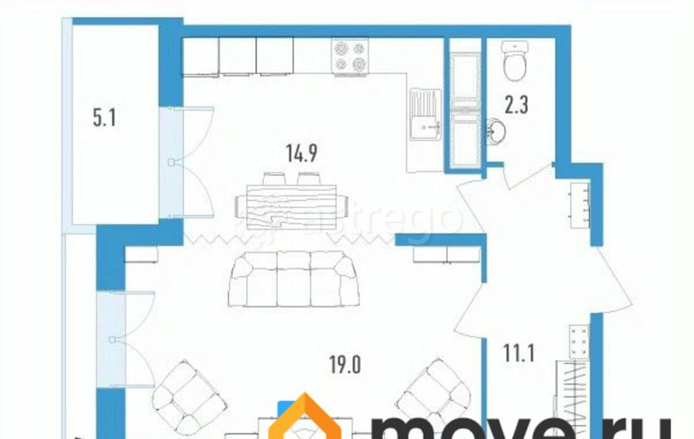 2-комн. квартира, 72.4 м2, 10/18 эт. Санкт-Петербург - изображение 1