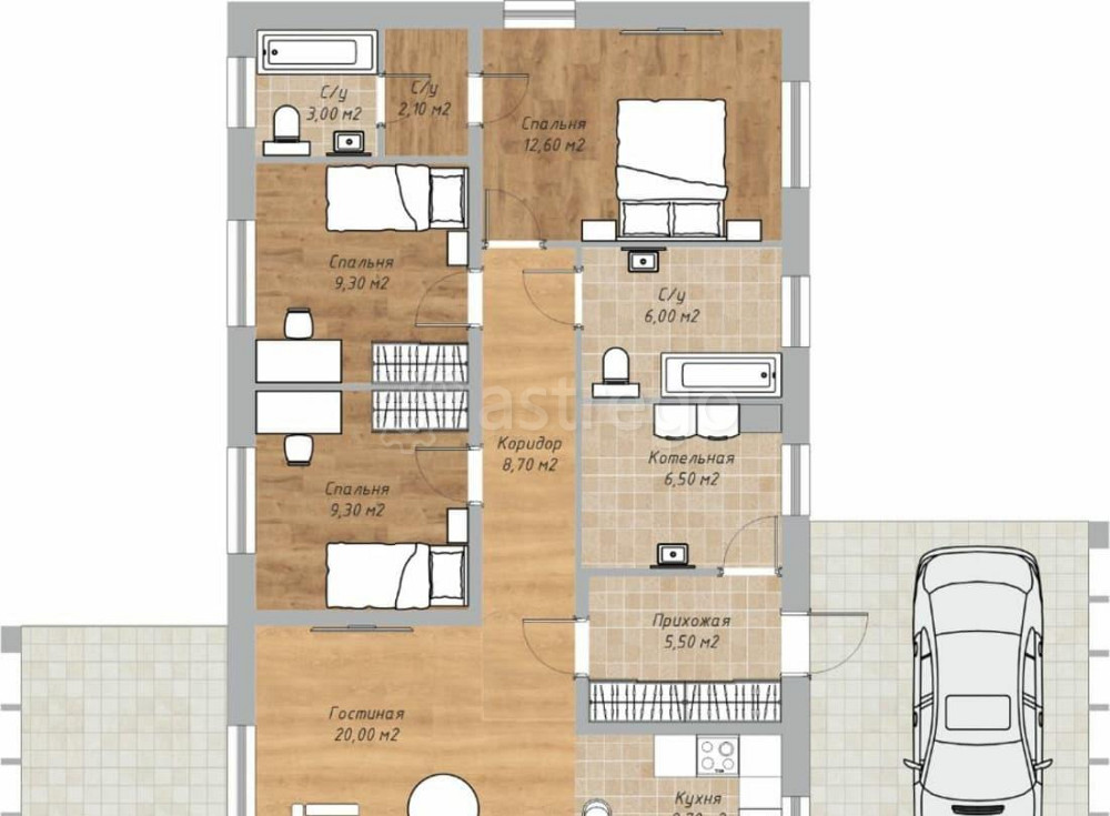 Коттедж, 105 м2, 5 соток, 1 эт. Домодедово - изображение 1