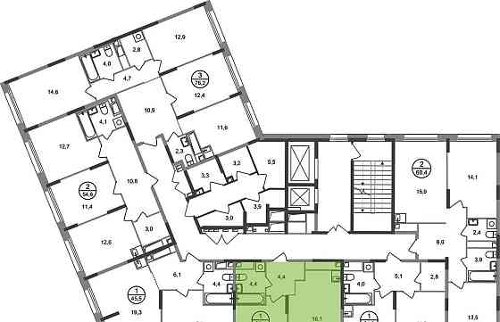 1-комн. квартира, 35 м2, 7/17 эт. Москва